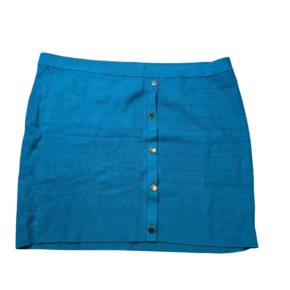 MSRP $66 Bold Elements Womens 2X Ocean Depths Pencil Skirt Knit Button Front